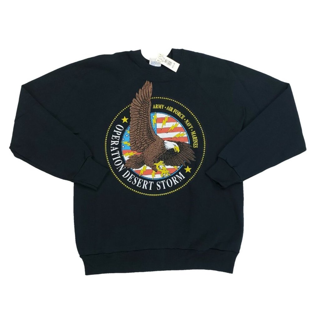 Vintage NOS Operation Desert Storm Raglan Sweatshirt Made In USA Large Tultex